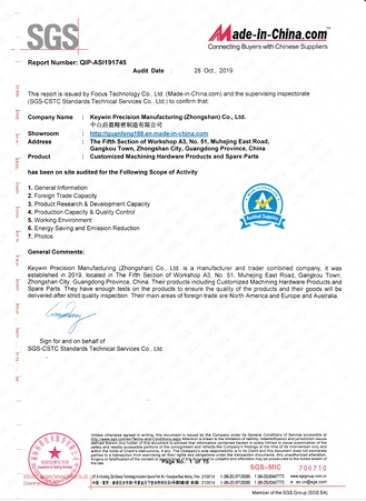 Certification sur site des fournisseurs SGS et Made-in-China.com